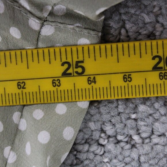 Silk Land Shirt Womens 2X Beige Polka Dot Button Down Short Sleeve Collared - Picture 8 of 9